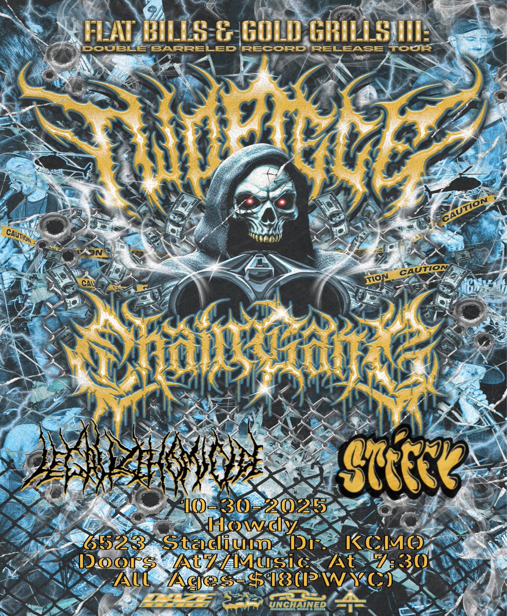 Thursday, October 30: Two-Piece and Chain Gang from Florida visit Kansas City for a gig with Legalize Homicide and Stiffy. Music at 8pm. $18 (PWYC). All ages. ⛓️
