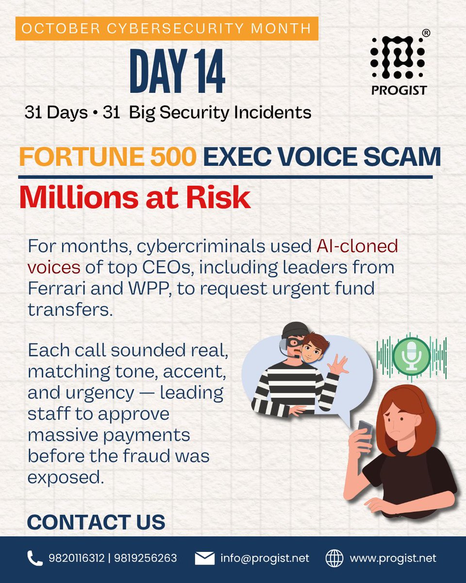 _Progist_'s tweet image. 📌 Incident: Execs Duped by Deepfake Voice Scam
AI-generated CEO voices tricked staff into wiring millions.
💡 Voice verification isn’t enough—train teams to spot AI deception.
🛡 Stay alert with ProLMS.
#CyberSecurity #Deepfake #ProLM