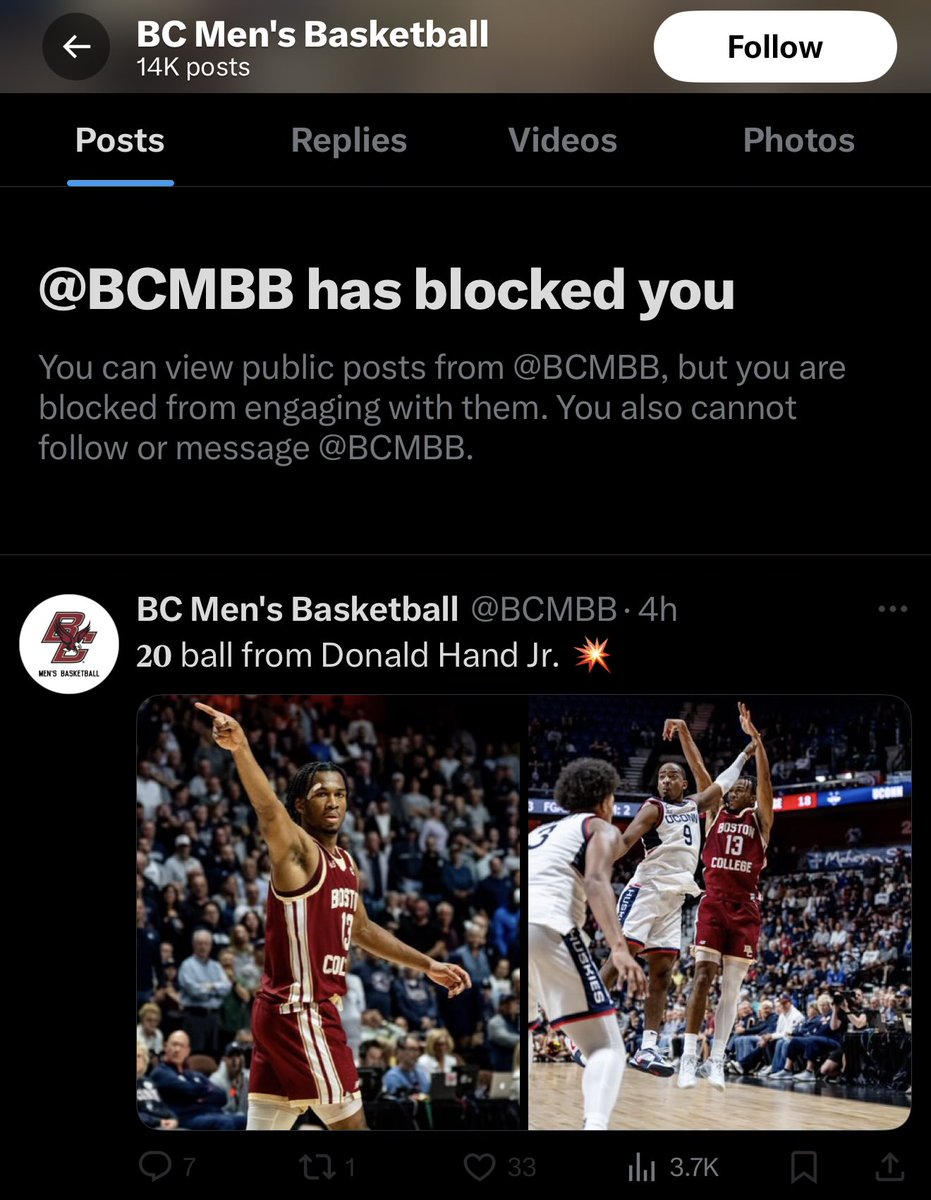 What did I do? I swear it wasn’t anything I did this year, I don’t even remember the last time I visited the BC basketball twitter feed
#uconn #uconnmbb 

😂😂😂