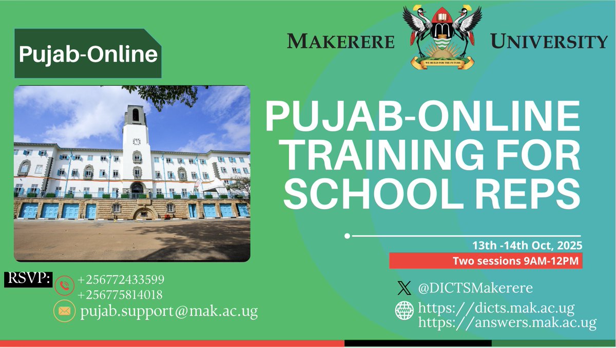 DICTSMakerere's tweet image. Day two refresher pujab training will start at 9am.
Click this link tinyurl.com/499tfp4k or scan QR code. 
#pujab #refreshertraining