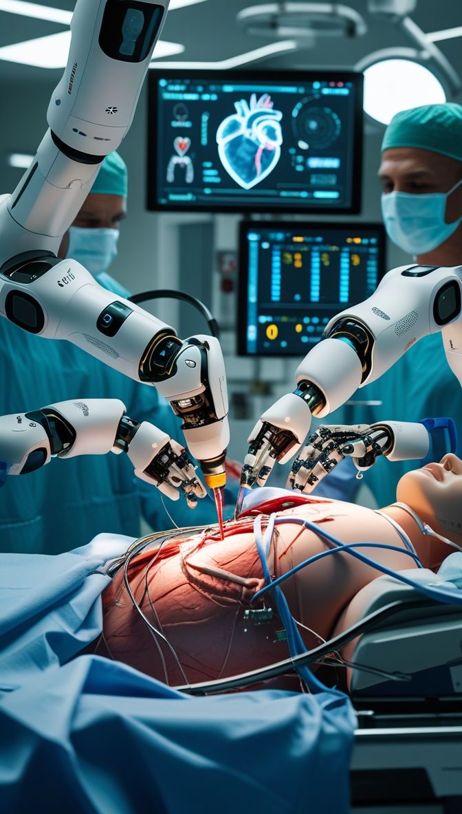 Omics_Online's tweet image. AI surgeons are revolutionizing medicine with robotic precision and intelligence. From complex surgeries to faster recovery, AI-driven robots ensure accuracy and safety like never before. The future of healthcare is smarter, faster, and more precise! #AISurgeons #roboticSurgery