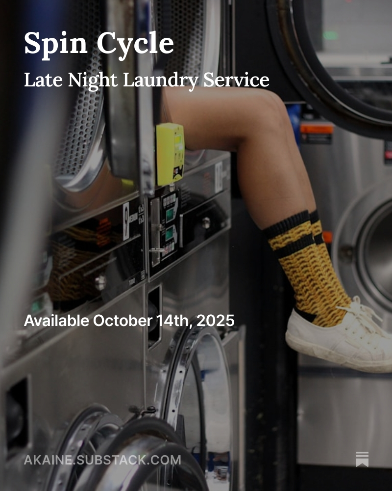 I needed clean clothes. She has a dirty mind.

Spin Cycle - 
New on Substack!
#eroticflashficton #strangerstolovers
open.substack.com/pub/akaine/p/s…