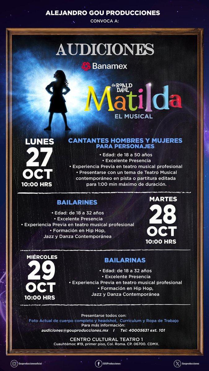AUDICIONES  MATILDA