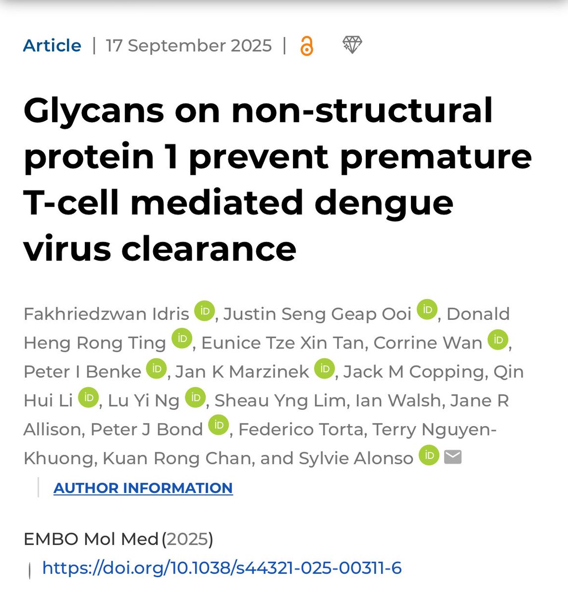 Hot from the press! Fakhri’s paper on the importance of glycans on DENV NS1 is out! 

Read more here embopress.org/doi/full/10.10…