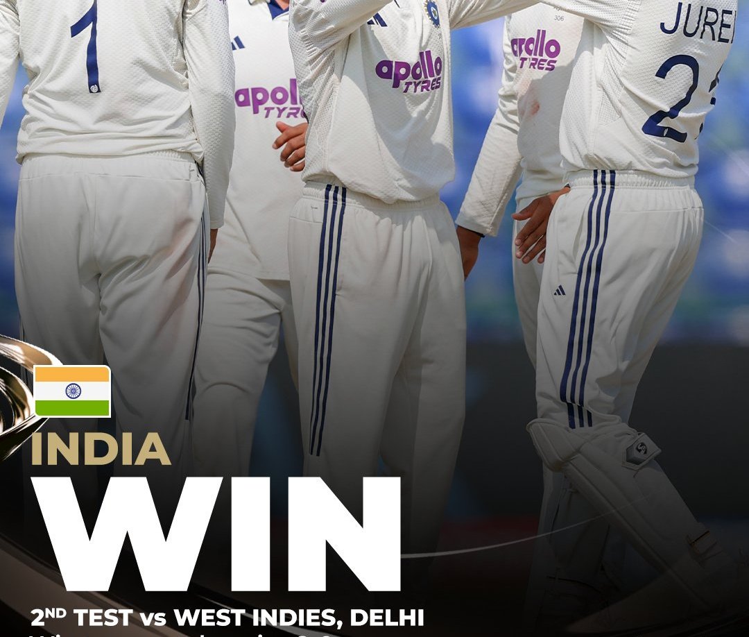 Shubman Gill &amp; Co. defeat West Indies by 7 wickets in Delhi to complete a 2-0 clean sweep at home and bag crucial WTC points! 💪🏆

#ShubmanGill #Tests #INDvWI #Delhi #indvswi  #INDvWI