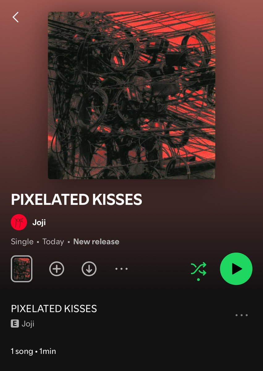 Indie5051's tweet photo. JOJI ESTA DE VUELTA DESPUÉS DE 3 AÑOS

Su nueva canción “pixelated kisses” ya disponible en todas las plataformas digitales https://t.co/Z9zsY3vLPW