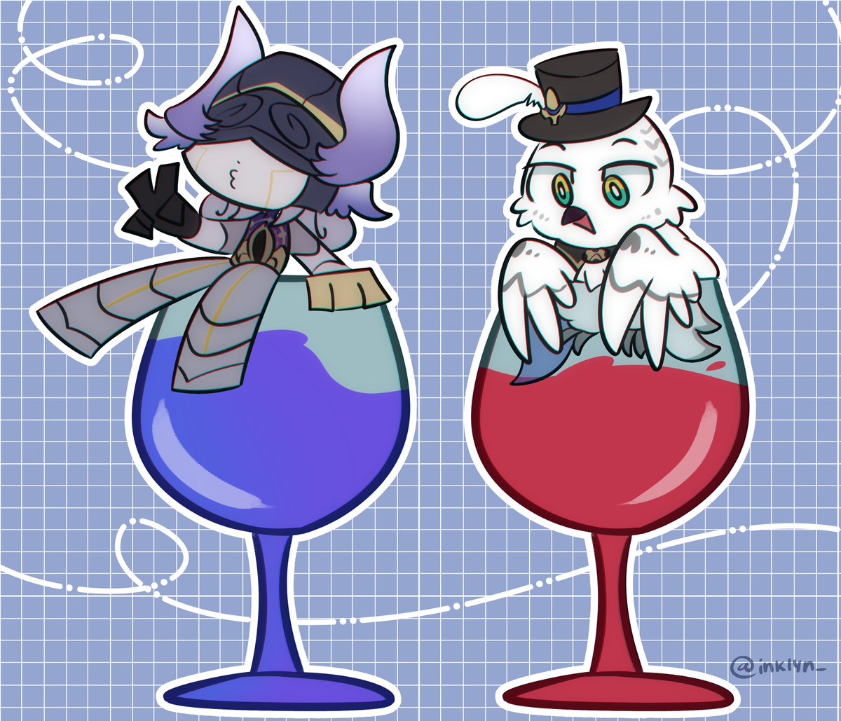 lyly 🍜 commissions OPEN (@inklyn_) on Twitter photo ↳ astral happy hour!! 🍷 ft <a href="/blythemelin/">Blythe Melin</a> <a href="/billdozer777/">Bill Butts</a>
── .✦ #Lygus #Owlbert #HonkaiStarRail ↳ astral happy hour!! 🍷 ft <a href="/blythemelin/">Blythe Melin</a> <a href="/billdozer777/">Bill Butts</a>
── .✦ #Lygus #Owlbert #HonkaiStarRail