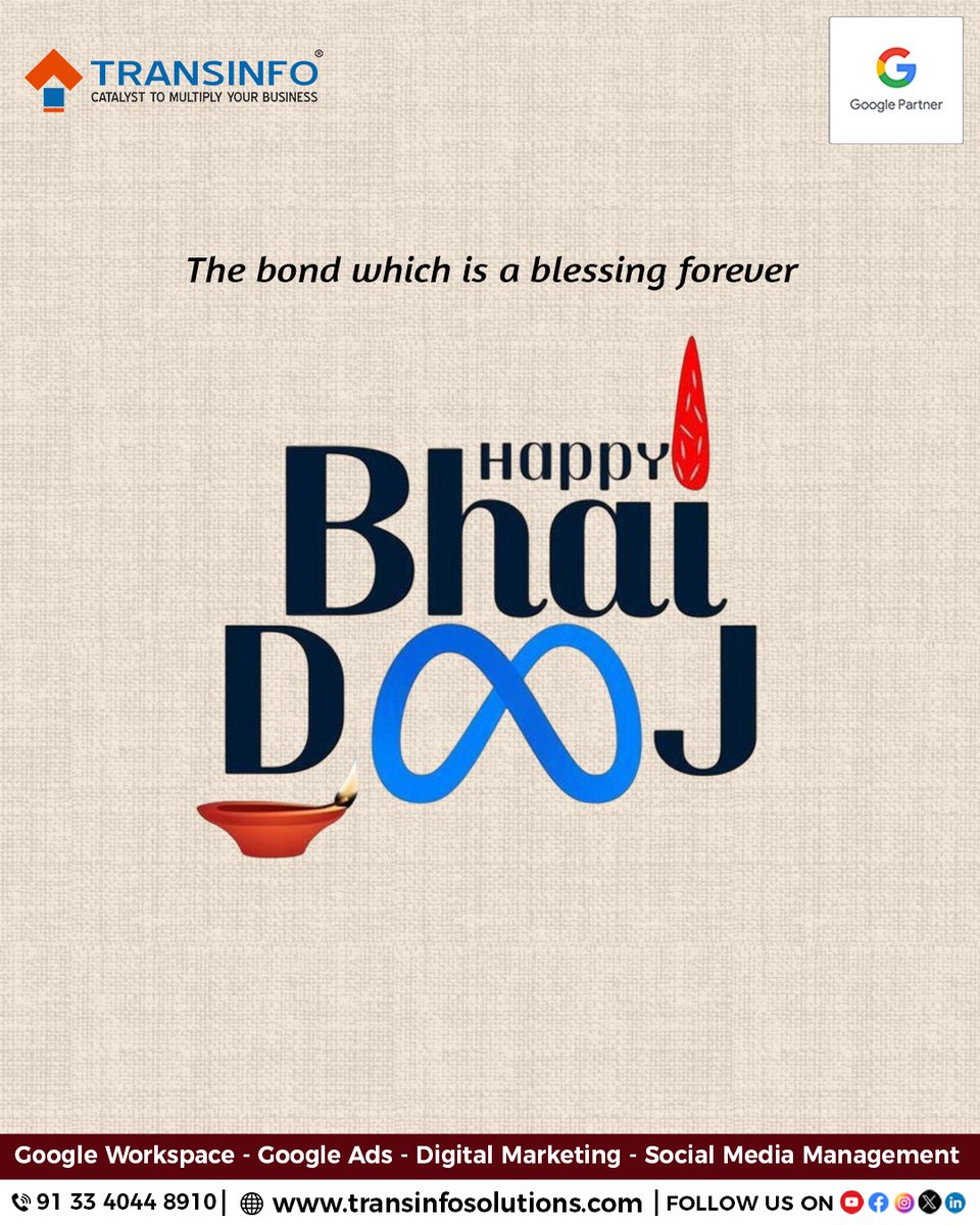 transinfosol's tweet image. Sibling bond is unmatched - connected by blood, defined by love!
Today we celebrate the bond that grows to shine forever with sincere support, shared history and unique understanding.
#HappyBhaiDooj to you all. ☺

#TransinfoSolutions #Transinfo #BhaiDooj2025 #SiblingLove