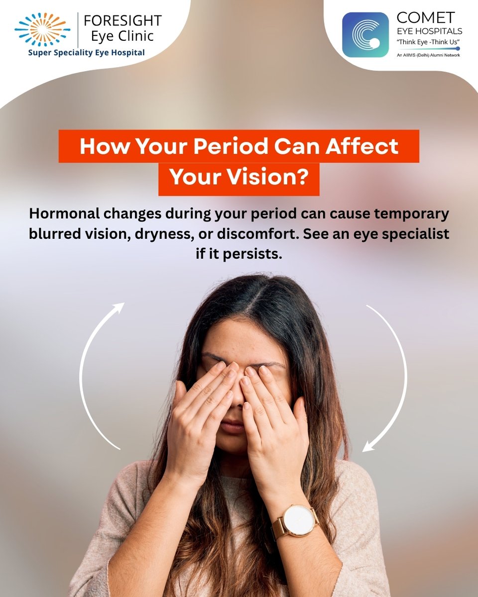 ForesightEye's tweet photo. Hormonal changes during your menstrual cycle can impact your eyes too—causing dryness, blurred vision, or sensitivity. 

Contact us on: +91 9990492299

#eyehealth #womenshealth #visioncare #blurryvision #dryeyes #eyetips #healthyeyes #eyedoctor #eyecare #foresighteyeclinic https://t.co/BYEUsq16hc