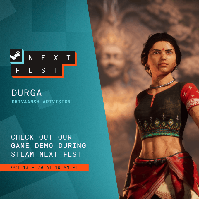 ShivaanshAV's tweet photo. 🌟 We’re Live on Steam Next Fest! 🌟
Download &amp; Play on Steam!

🎮 https://t.co/28Ot6qVcLI

#SteamNextFest #IndieDev #DurgaTheLionhearted #GamingIndia #DemoLaunch #PlayNow #NowOnSteam #MadeWithUnreal #SteamGames #CultureThroughGames #MadeInIndia https://t.co/ZbcupjPCzX