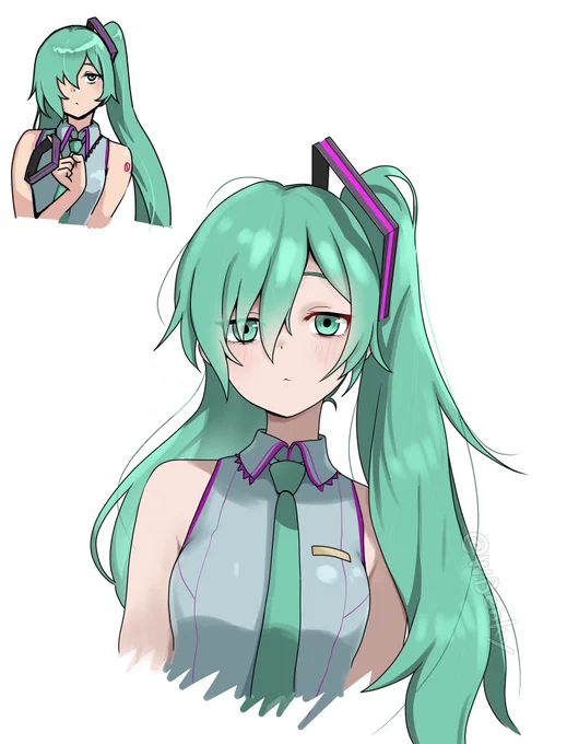 去年描いた癖ミクちゃんリメイク