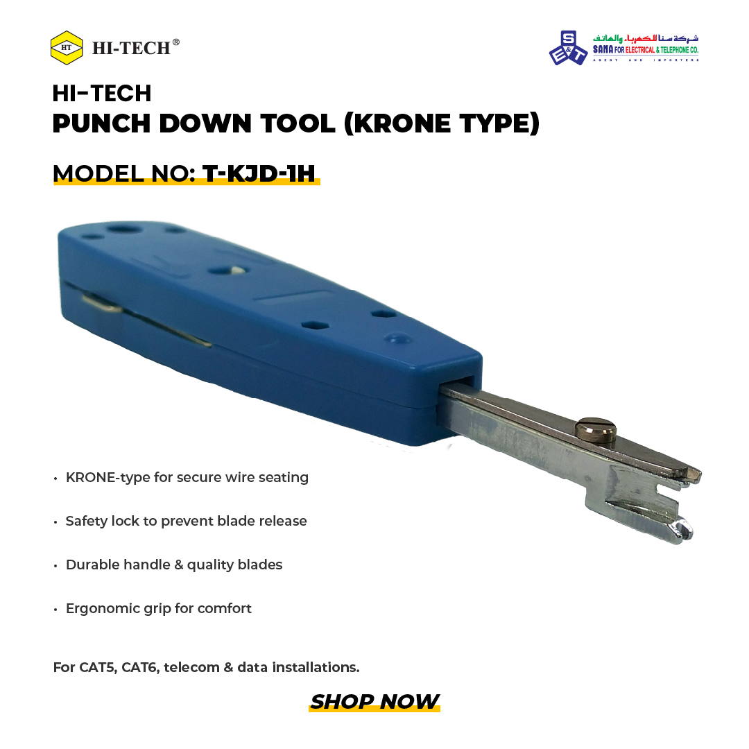 Sanaco_sa's tweet image. The tool every network technician needs✅ – HI-TECH Krone Punch Down Tool.
 
🛒 Get yours: sanaco.com.sa/product/hi-tec…
 
#NetworkingTools #PunchDownTool #TelecomSolutions #CableWork #ProfessionalTools