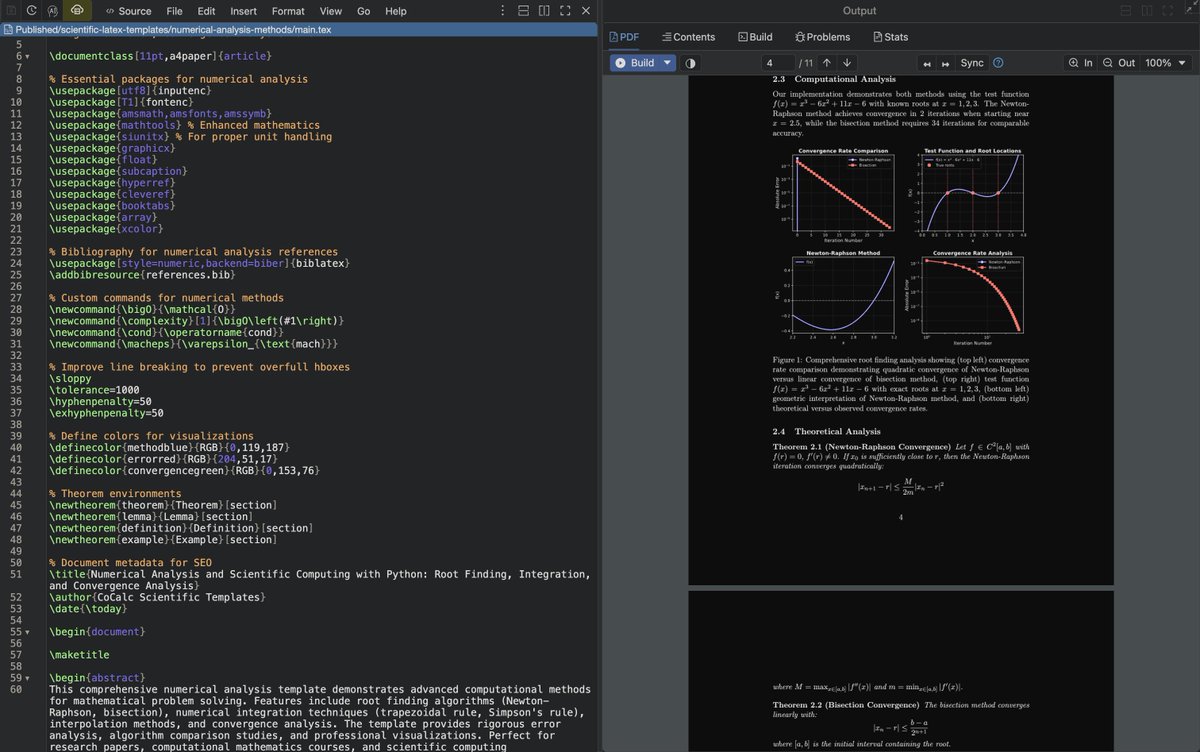 cocalc_com's tweet image. Check out this Numerical Analysis LaTeX template on CoCalc: root-finding, quadrature, interpolation, convergence; auto figures + biber, pro visuals. 
Open: 
cocalc.com/share/public_p… 
#LaTeX #NumericalAnalysis #CoCalc