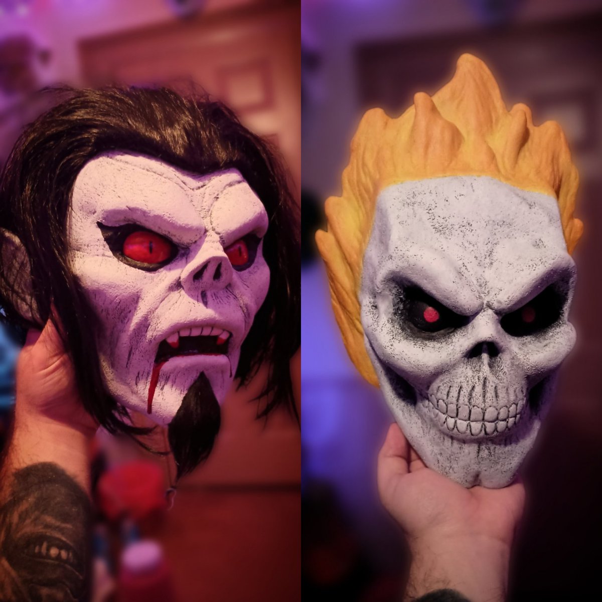 Finished #ghostrider and #morbius wall mounts