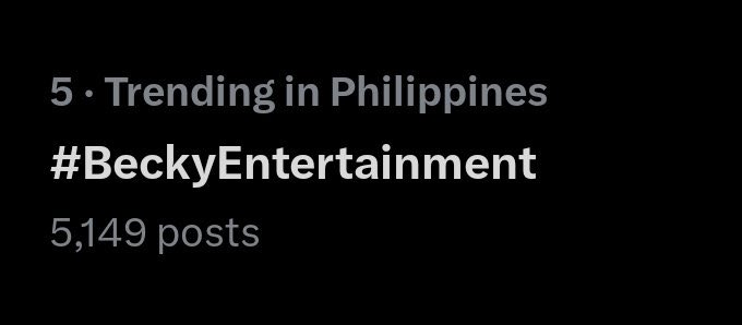 BECKYTRENDLAB's tweet image. Hashtag: 
No.5 Philippines trending now

BECKY ENTERTAINMENT
#beckysangels‌
#BeckyArmstrong
#beckyentertainment