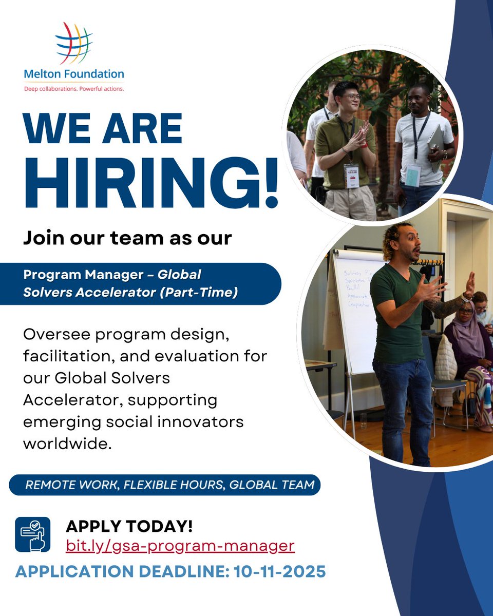 We’re Hiring! Be part of the Melton Foundation, a global community empowering young leaders to create meaningful social impact.

Join us and help shape the future of global change-makers!