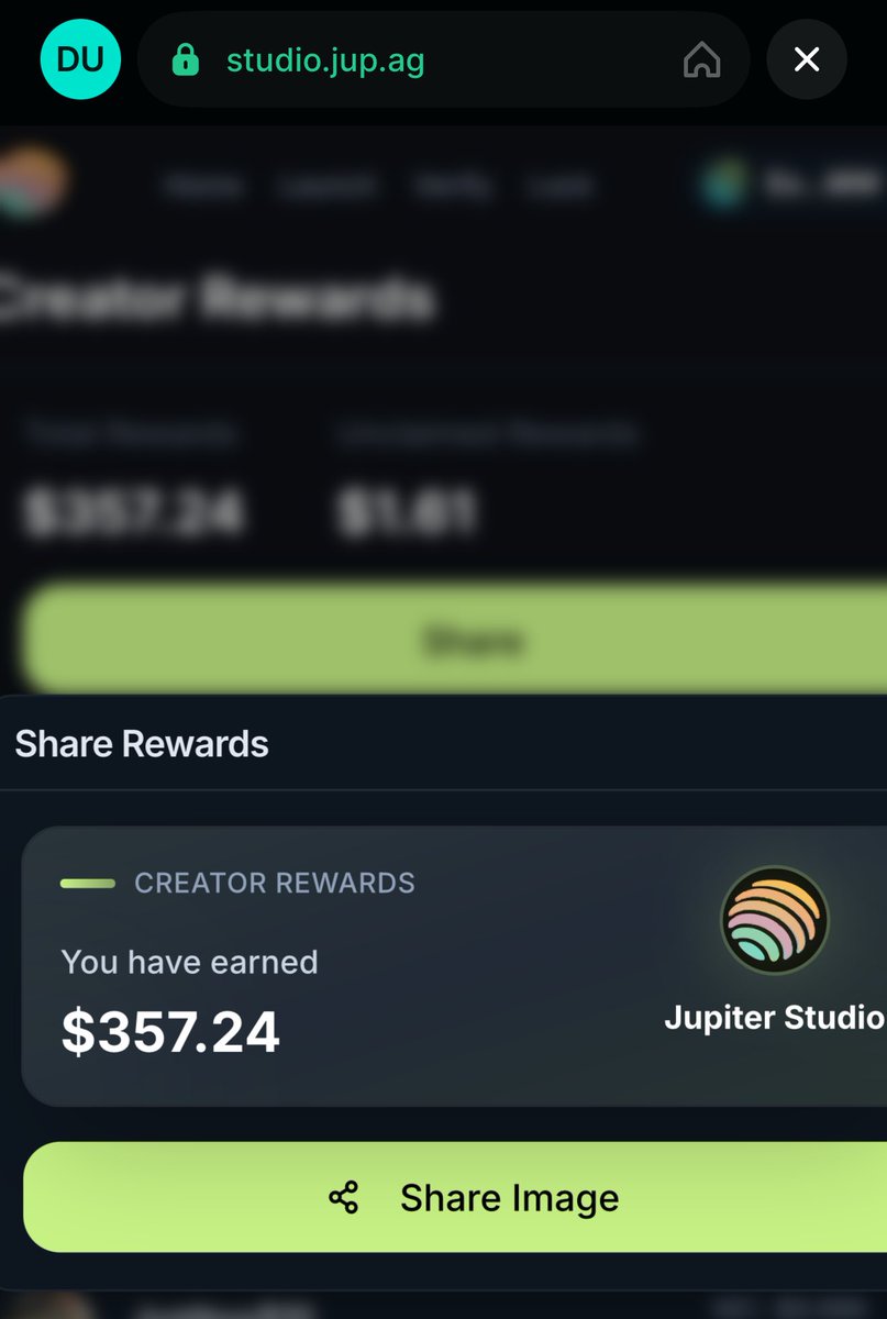 DUKETHAGREAT's tweet image. I&apos;ve earned $357.24 in creator rewards on @jup_studio in the last 30-45 minutes.

using jupiter products &amp;gt;&amp;gt;&amp;gt;&amp;gt;