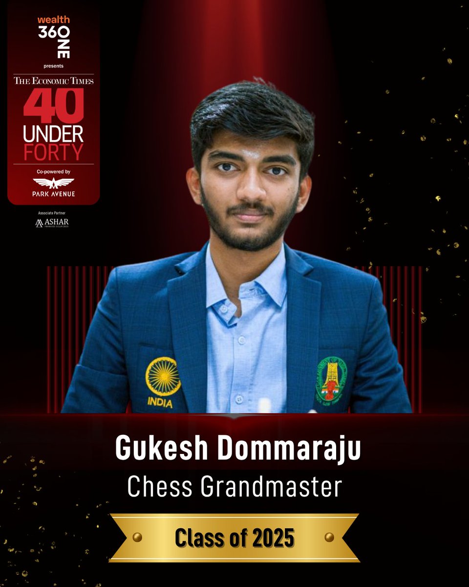 Gukesh D (@dgukesh) on Twitter photo Glad to be listed in <a href="/EconomicTimes/">Economic Times</a>,elite ET 40 Under Forty club, class of 2025!
m.economictimes.com/news/company/c…
#ET40UnderForty Glad to be listed in <a href="/EconomicTimes/">Economic Times</a>,elite ET 40 Under Forty club, class of 2025!
m.economictimes.com/news/company/c…
#ET40UnderForty