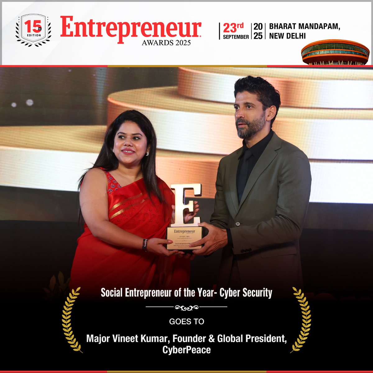 @EntrepreneurInd (@entrepreneurind) on Twitter photo We’re excited to reveal the Winners of the Entrepreneur Awards 2025!
Social Entrepreneur of the Year- Cyber Security - Major Vineet Kumar, Founder & Global President, CyberPeace @cybervineet <a href="/cyberpeacengo/">CyberPeace Foundation</a>
Entrepreneur of the Year ( Media & Entertainment ) - Ms. Aditi We’re excited to reveal the Winners of the Entrepreneur Awards 2025!
Social Entrepreneur of the Year- Cyber Security - Major Vineet Kumar, Founder & Global President, CyberPeace @cybervineet <a href="/cyberpeacengo/">CyberPeace Foundation</a>
Entrepreneur of the Year ( Media & Entertainment ) - Ms. Aditi