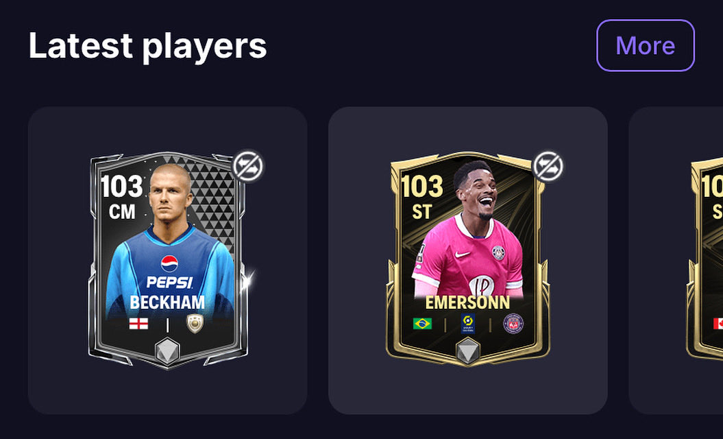 #fcmobile #leaks by #renderz 
What are you doing with that Beckham card? 🤔😅
<a href="/purefootball_x/">Pure Football</a> <a href="/GigaXGame/">GIGA GAME</a> <a href="/Enzo9CFC/">ENZO</a>