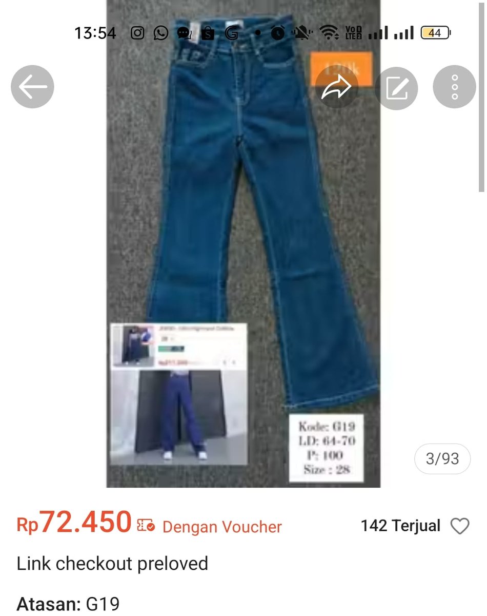prelovedty's tweet photo. WTS Jiniso hangout 611 
size 28
harga co di oren dengan voucher 72rb 
dom tangsel https://t.co/f4RuJCCKiR