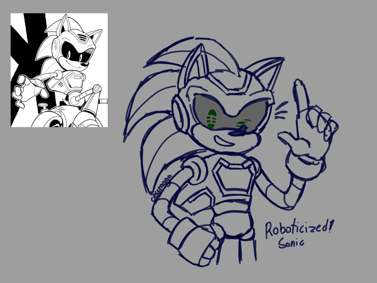 maga_cess's tweet photo. I love roboticized sonic (I wish it explored it more) don't mind if I made fanart of ot 👉👈
+silver and shadow but I suck at drawing robot
#SonicTheHedgehog #ShadowTheHedgehog #SilverTheHedgehog #roboticizedsonic #sonicau #fanart #myart https://t.co/eAieUckaW1