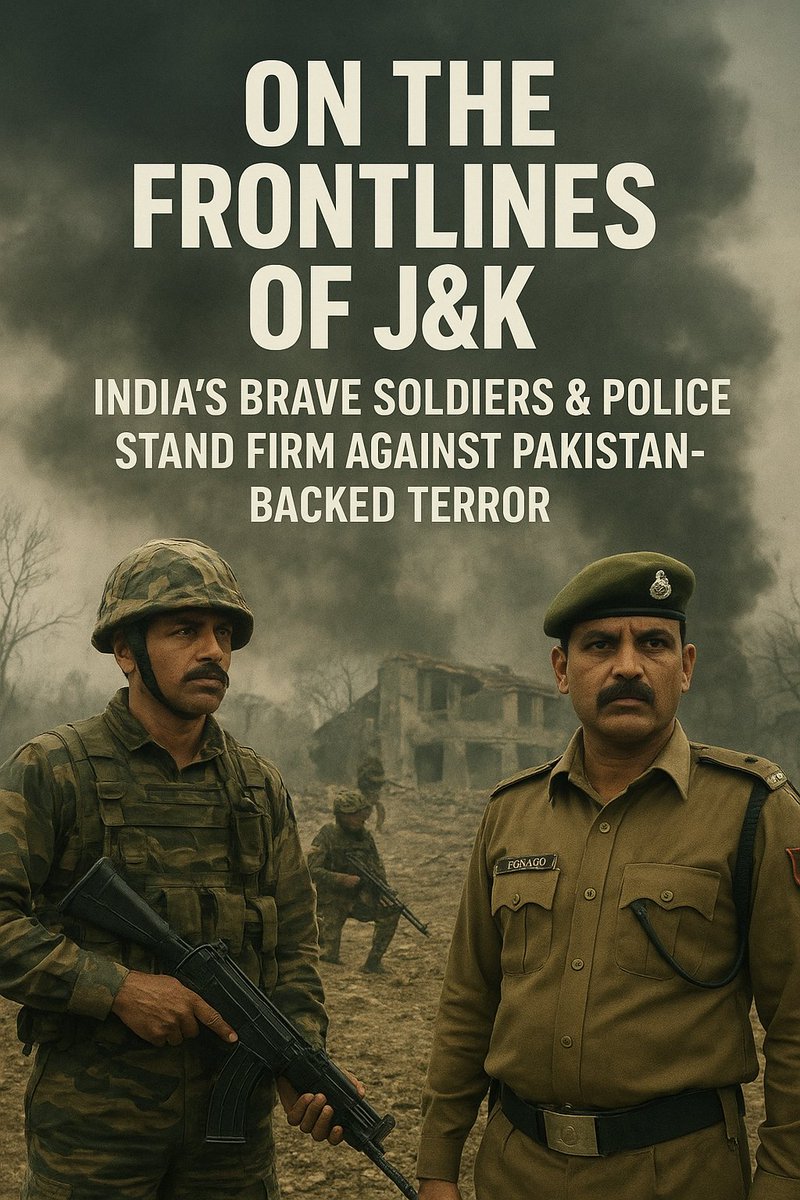 zara650415's tweet image. On the frontlines of J&K, India’s brave soldiers & police stand firm against Pakistan-backed terror. Every attack exposes Islamabad’s failure — every defense strengthens India’s unity & resolve. ✊
#IndiaStrong #CounterTerror #JaiHind #PakistanExposed #FaildStatePakistan
#Indian