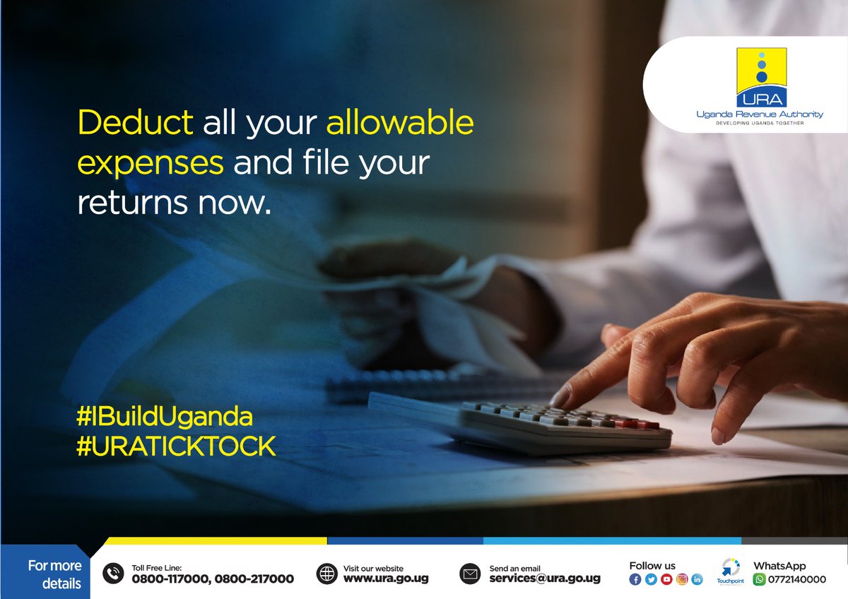 You can file your returns easily after deduction of all your allowable expenses. 

#URATicktock