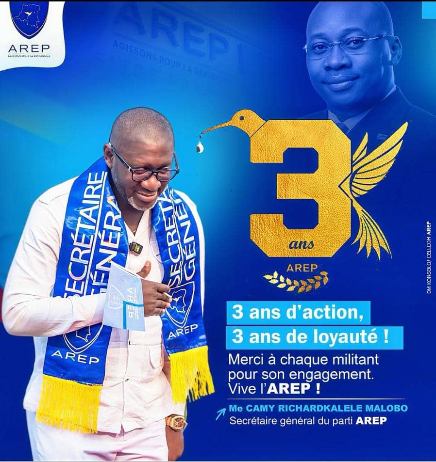 mbongo_isa82005's tweet image. #RDC AREP AU CONGO.
3 ANS D'ACTION
3 ANS DE LOYAUTÉ.
MERCI À CHAQUE MILITANT POUR SON ENGAGEMENT.
VIVE L'AREP.
VIVE AUREF GUY LOANDO MBOYO
DIXIT: Me CAMY RICHARD KALELE
SECRÉTAIRE GÉNÉRAL DU PARTI POLITIQUE AREP.
@Guy_Loando @me_kalele @ArepOfficiel @lecolibripress