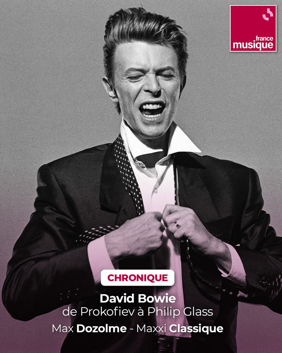 Bowie était beau quand il chantait des airs de glam rock avec son visage blanc zébré d’un éclair rouge et bleu ou lorsqu'il prêtait sa voix dans Pierre et le Loup et s'inspirait du classique, de la musique contemporaine pour écrire des airs intemporels ➡️ l.francemusique.fr/eBk