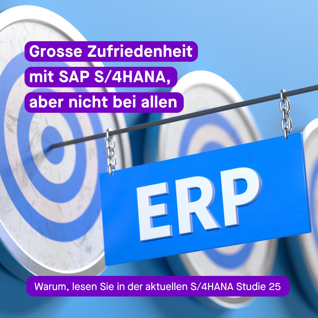 𝟴𝟱 % 𝗱𝗲𝗿 𝗨𝗻𝘁𝗲𝗿𝗻𝗲𝗵𝗺𝗲𝗻 sind mit #𝗦𝗔𝗣 #𝗦𝟰𝗛𝗔𝗡𝗔 zufrieden. Erfolg braucht mehr als Technologie: Projektkultur &amp; interne Abstimmung zählen! Mehr in unserer kostenlosen S/4HANA Studie 2025: hubs.la/Q03NfX2Z0 #AllForOne