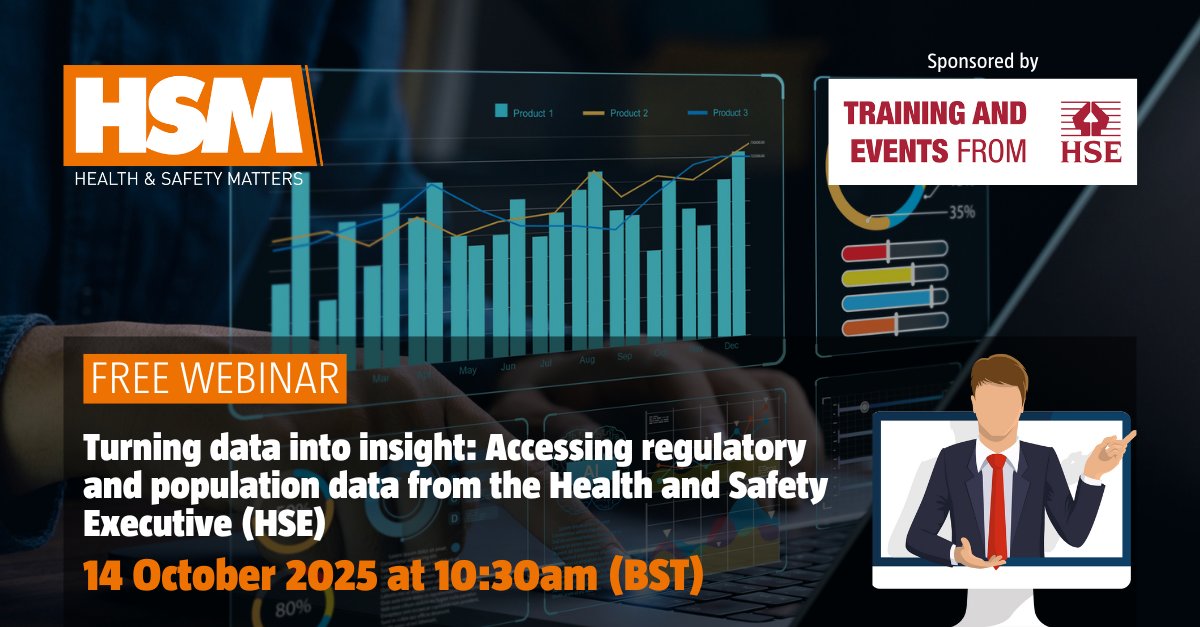 HSMmagazine's tweet image. Join HSM &amp;amp; HSE at 10:30 AM for &quot;Turning data into insight: Accessing regulatory and population data from the Health and Safety Executive (HSE)&quot; 📊💡 

Data can transform the way we work! Don&apos;t miss out—register FREE: wbmwebinars.com/turning-data-i… #DataInsights #HSE #Webinar