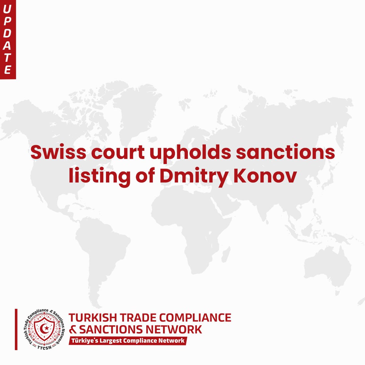 ttcsnetwork's tweet image. The Swiss Federal Administrative Court has dismissed an appeal by Dmitry Konov, the former CEO of Sibur Holding, seeking removal from Switzerland’s Ukraine-related sanctions list. 
#TTCSN #TürkiyeTradeCompliance #ExportControl #SanctionsUpdate #USA #OFAC #EU #UK #BIS #OFSI