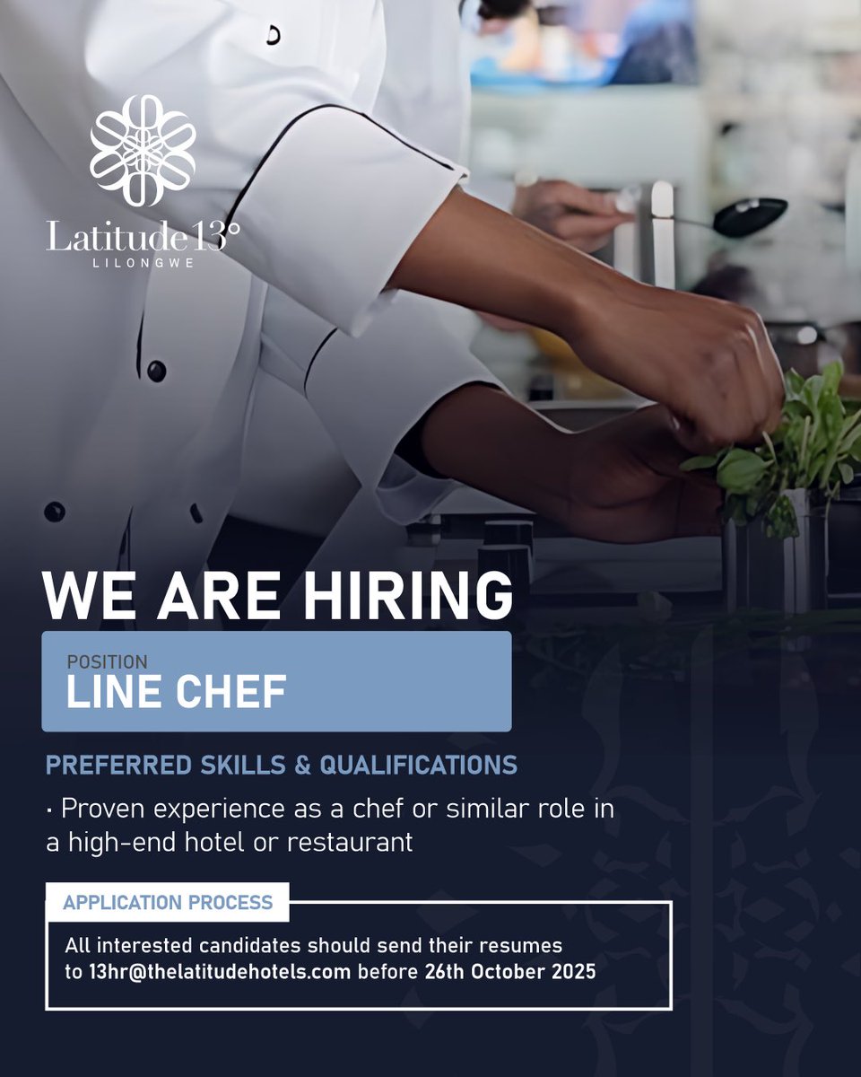 We’re hiring! ⭐️

We are looking for a Head Chef and Line Chef to join our team. 

Interested candidates are encouraged to send their resumes to 13hr@thelatitudehotels.com.

🗓️ Application Deadline: 29th October 2025