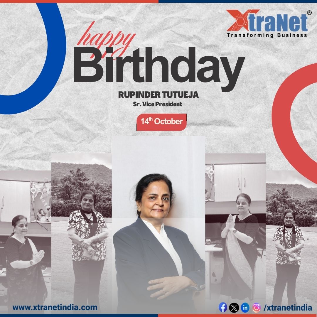 Wishing you the best on your birthday and everything good in the year ahead. Team #xtranet wishes a very Happy Birthday to our Sr. Vice President - Rupinder Tuteja
#birthdaywishes #XtraNet #happybirthday #xtranetindia #synergy #synergyplatform #LifeAtXtraNetIndia #bhopal