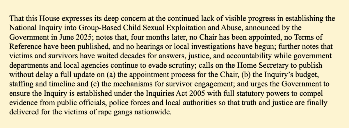 Rape Gang Inquiry Chair Rupert Lowe has tabled a parliamentary motion pushing the Government for action on their national inquiry.

We are urging all MPs to sign the motion.

Send Starmer a message.