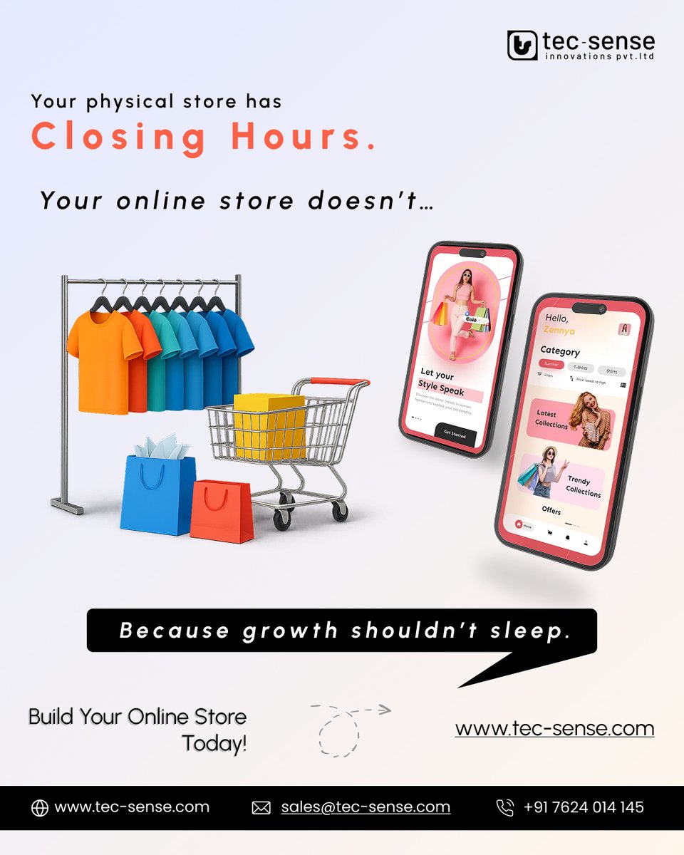 Tecsense2020's tweet image. 🚀 Build your online store today!
Because growth doesn’t clock out. ⏰💼
Stay open. Stay ahead. Sell smarter — online. 💻✨
#TecSense #EcommerceDevelopment #WebSolutions #EcommerceDesign #WebsiteDevelopment #EcommerceWebsite #ShopifyDesign #WebDesignAgency #TechSolutions