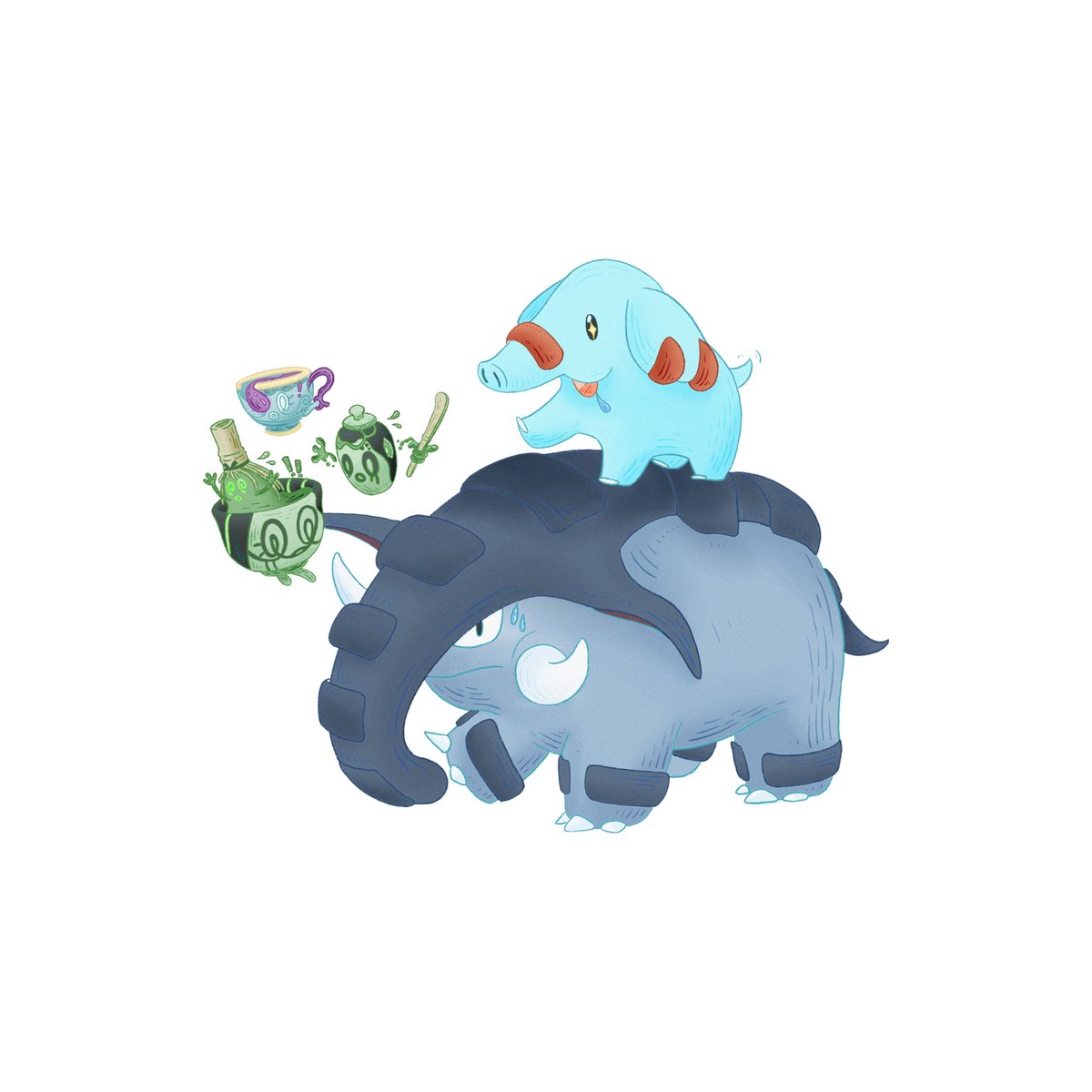 LE0NID_S's tweet image. #pokemon #donphan #phanpy #poltchageist #sinistcha #sinistea