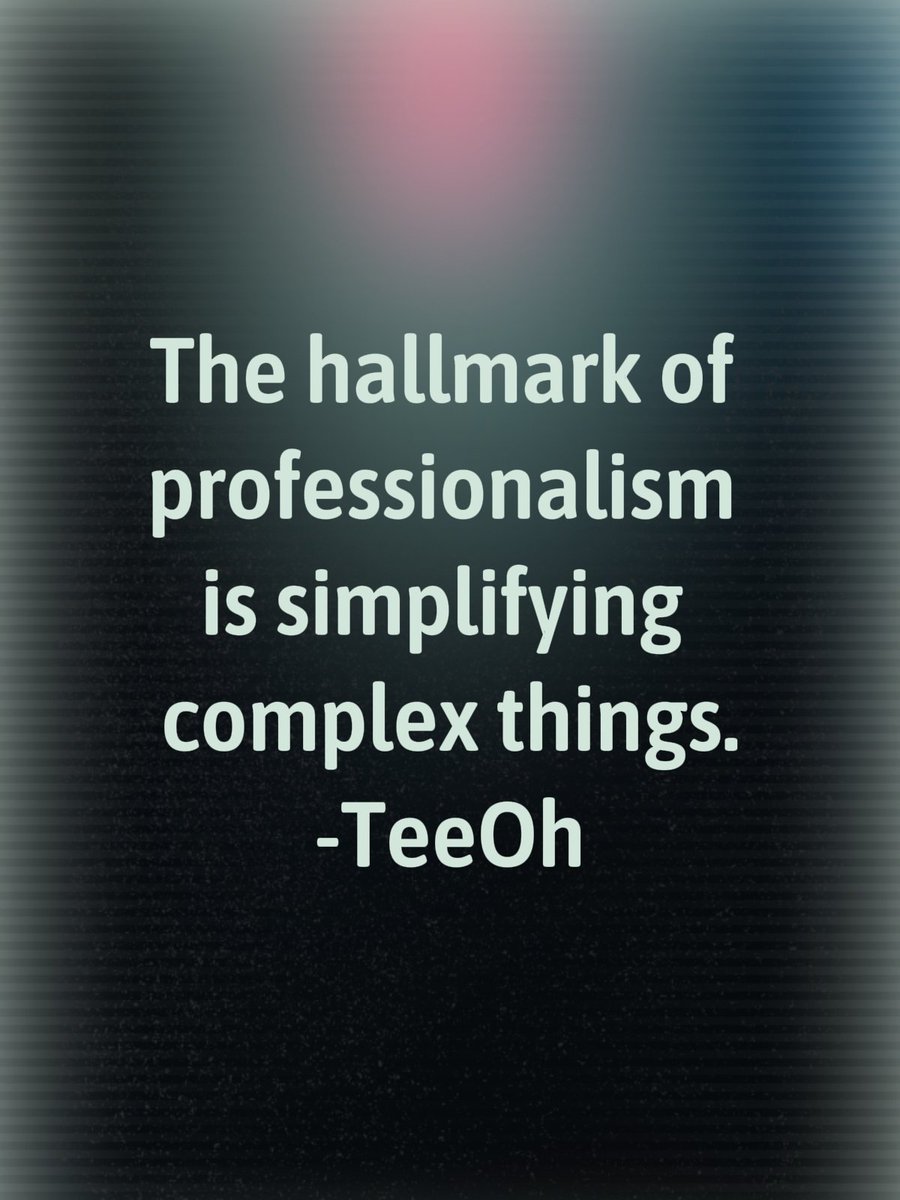 Teebekz's tweet image. The Hallmark of Professionalism
True professionalism isn't about showing how much you know; it's about making the complex clear and accessible
#fyp
#viral
#SimplifyingComplexity
#ClarityIsImportant