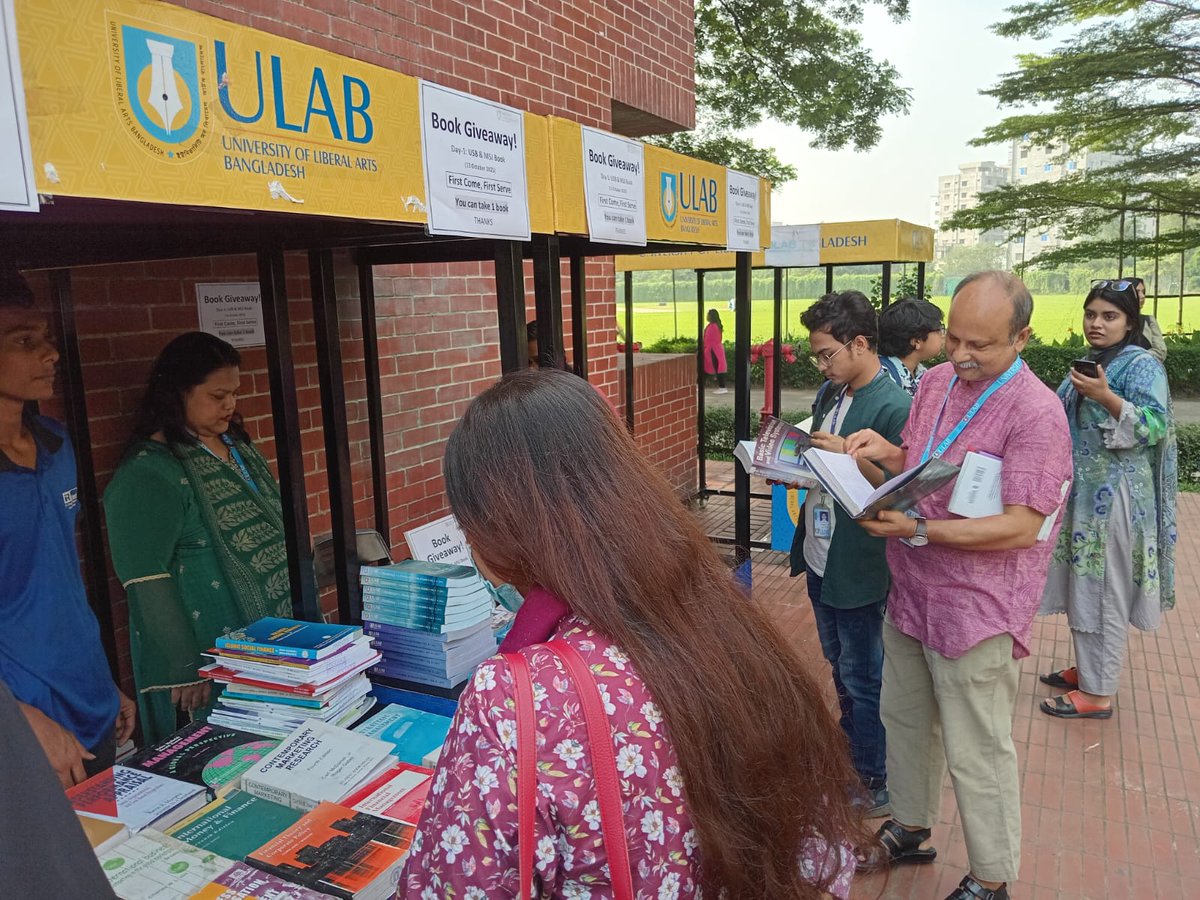 LibraryULAB's tweet image. ULAB library is organizing a book giveaway program to distribute books among ULABians as complimentary. Books of USB and MSJ were giveaway on the day one (October 13, 2025). The program will continue up to October 15, 2025.
