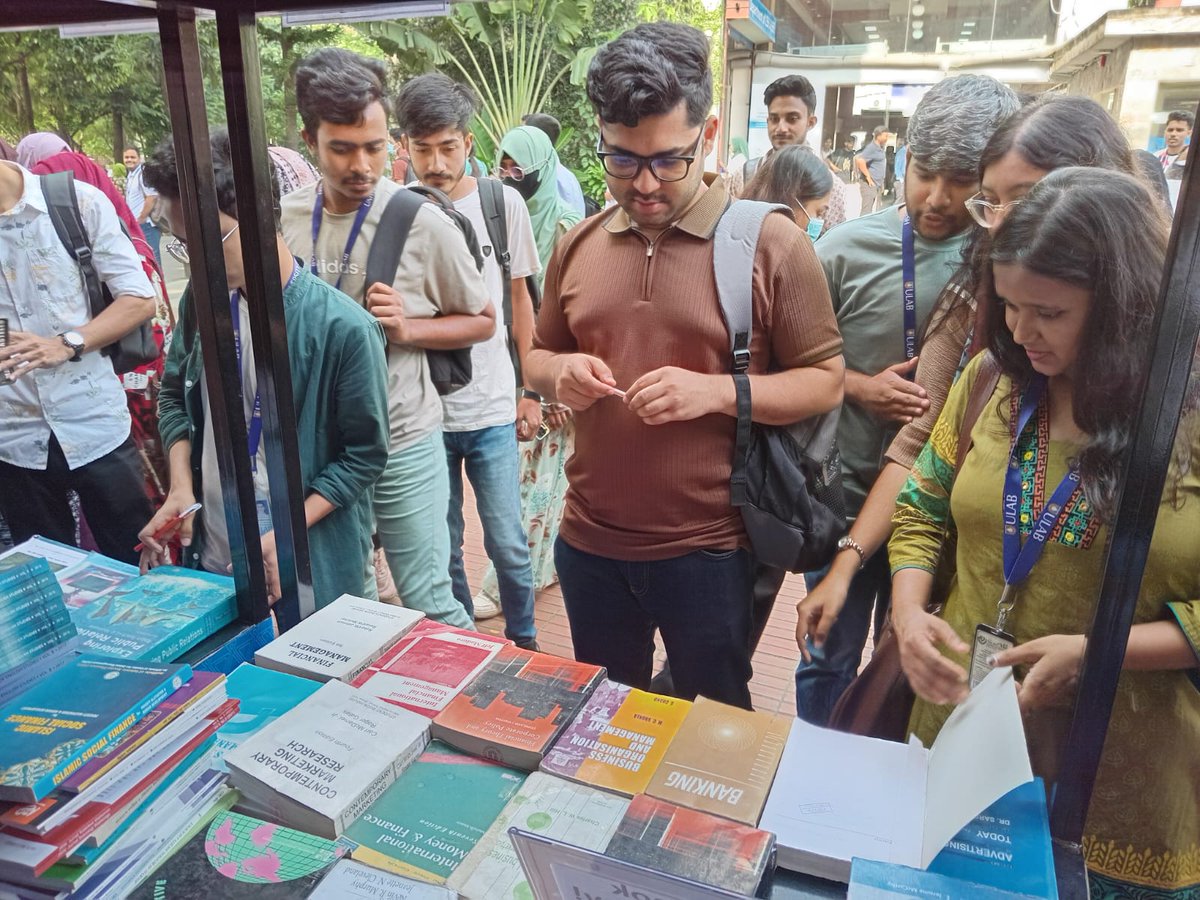 LibraryULAB's tweet image. ULAB library is organizing a book giveaway program to distribute books among ULABians as complimentary. Books of USB and MSJ were giveaway on the day one (October 13, 2025). The program will continue up to October 15, 2025.