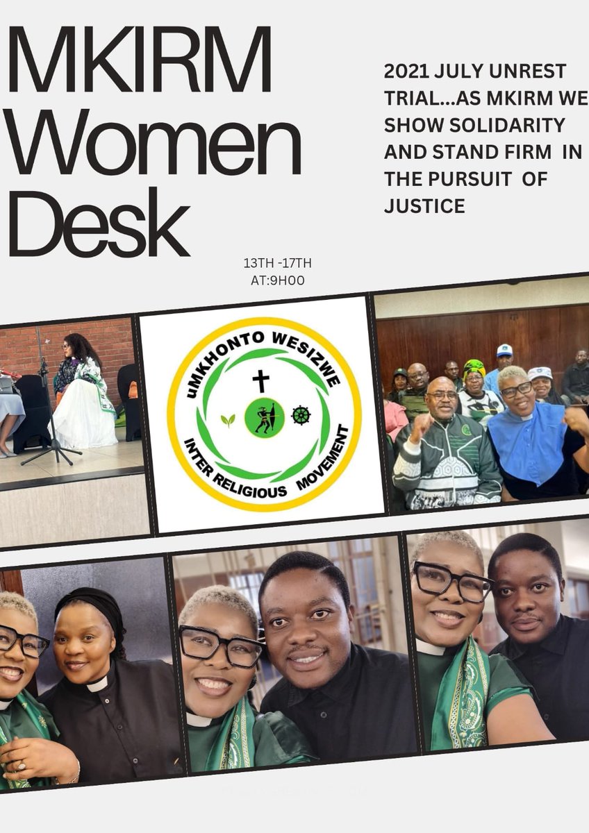 WE ARE IN COURT SESSION ONCE AGAIN ✋🏿

The 2021 July unrest  court proceedings start at 9am today.

Durban High Court.

6th floor, L court.

Until victory, always 🙏🏿