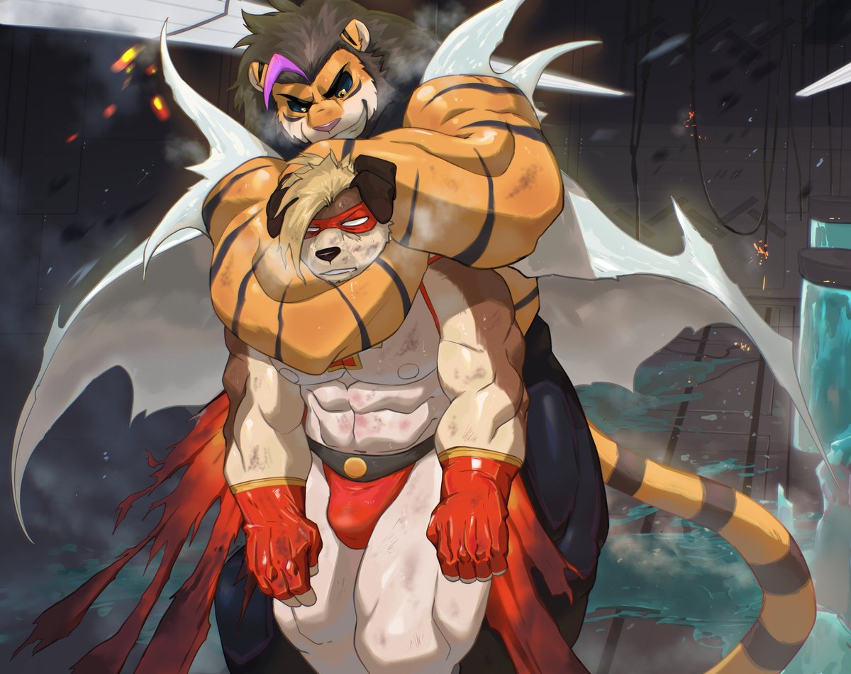 Saint Saviour thought he could handle Mad Gas all on his lonesome...Entering the villains lair he was met with total defeat, as the villain squeezed the hero until he was limp.

Saint belongs to <a href="/rainy4k/">Krypto</a> 

Artwork done by <a href="/MerDeKyle7/">Horizon</a>