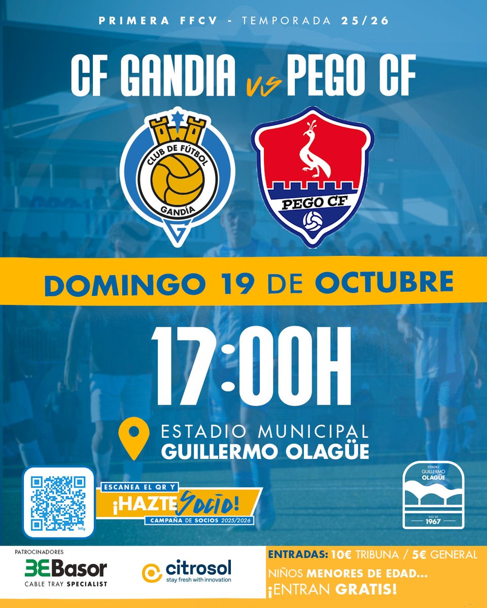 💙⚽Después de unas semanas sin fútbol en casa, regresamos con ganas de disfrutar y sentir el apoyo de nuestra afición. 🙌

🆚 #GandiaPego
🏟️ Olagüe
📆 Domingo, 19/10
🕔 17:00h

💪 Este equipo se siente más fuerte cuando estáis en la grada. ¡Nos vemos en el Olagüe!