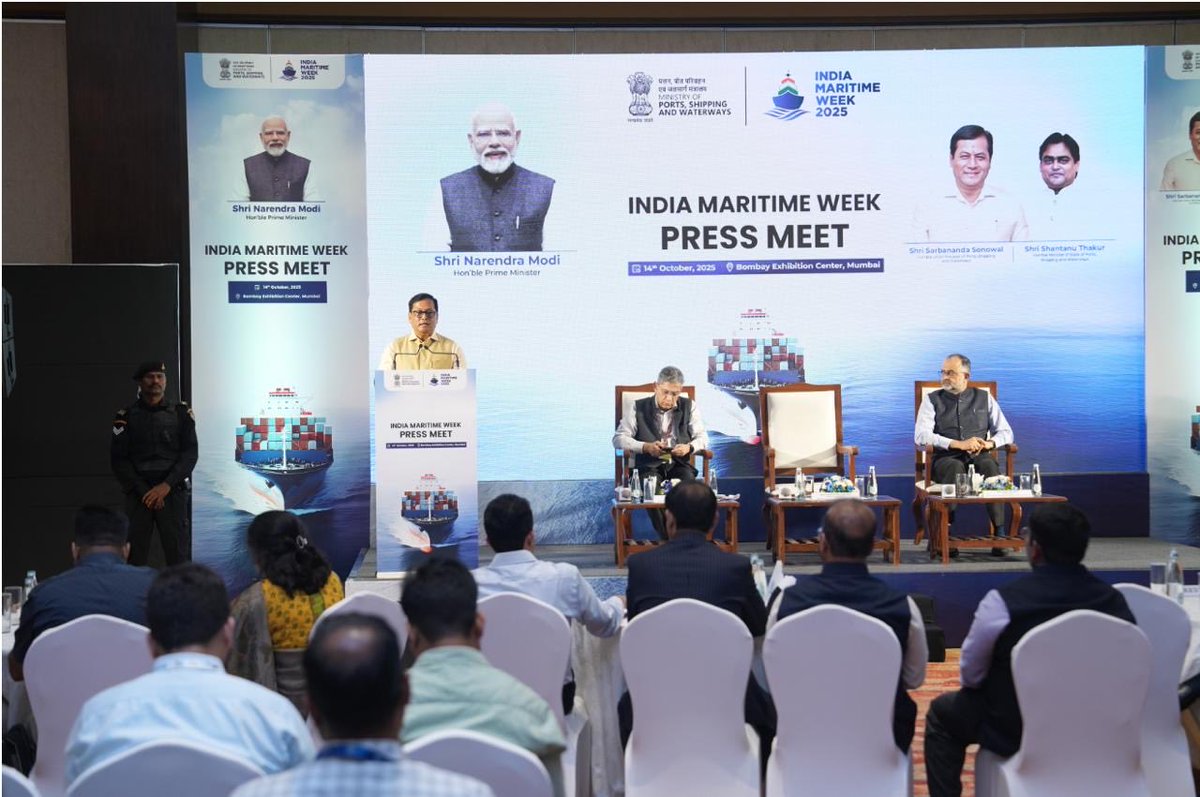 BefittingFacts's tweet image. From green ports to global partnerships: 

Minister Sarbananda Sonowal’s press briefing today set the tone for India Maritime Week 2025.

It’s not just an event, it’s India’s blueprint to lead the world in maritime growth and innovation. 

#IMW2025PressConference #IMW2025…