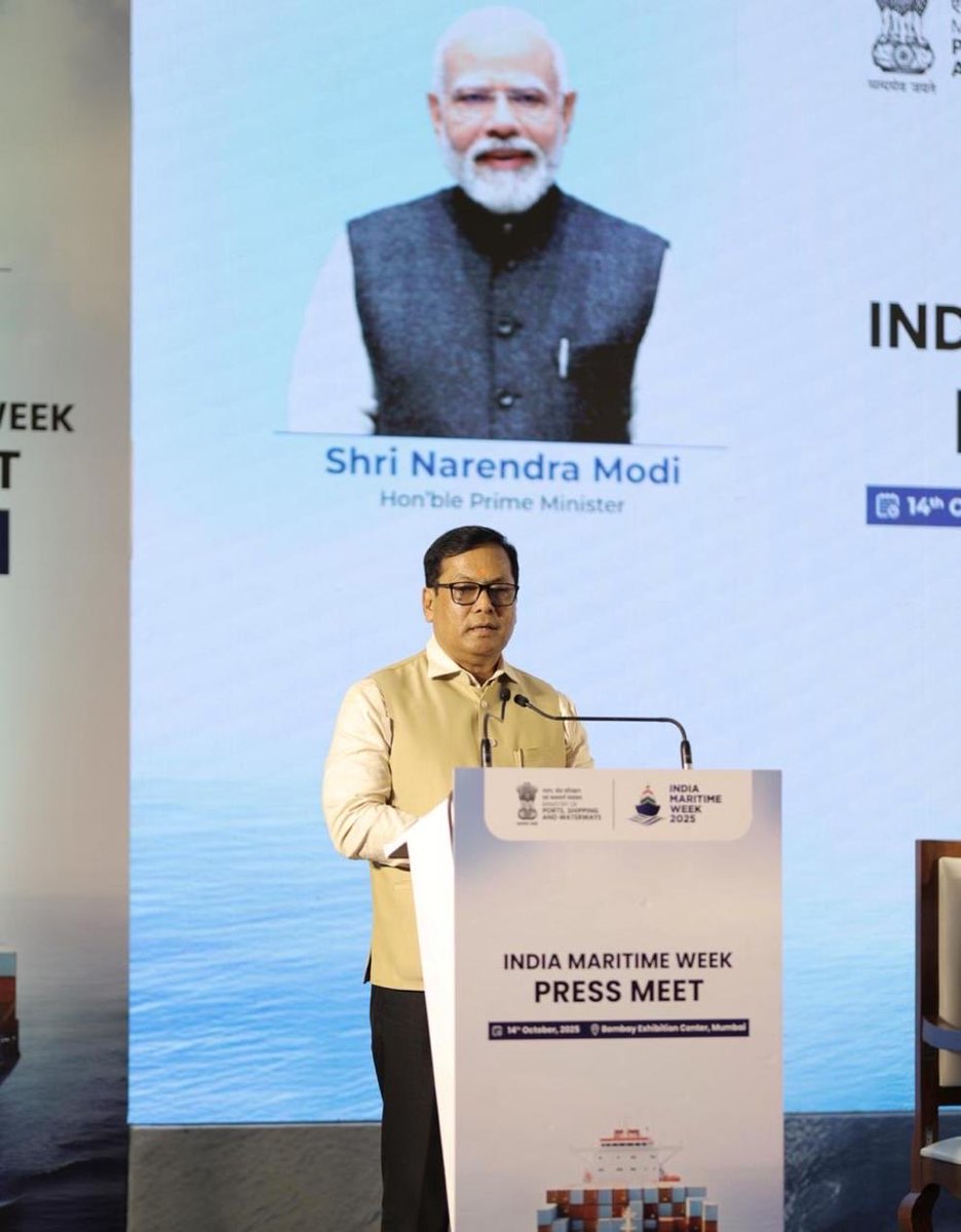 BefittingFacts's tweet image. From green ports to global partnerships: 

Minister Sarbananda Sonowal’s press briefing today set the tone for India Maritime Week 2025.

It’s not just an event, it’s India’s blueprint to lead the world in maritime growth and innovation. 

#IMW2025PressConference #IMW2025…
