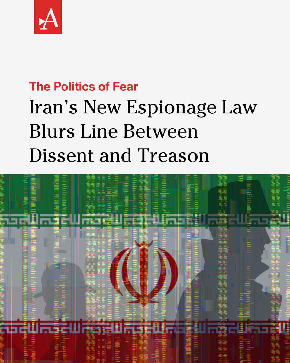 The Amargi (@the_amargi) on Twitter photo In Iran, even a protest or a report can now be called “espionage.” A new law erases the line between dissent and treason. <a href="/goliammar/">Ammar Goli</a> explores how fear is becoming the country’s legal foundation. Read more on The Amargi. Link in comments. In Iran, even a protest or a report can now be called “espionage.” A new law erases the line between dissent and treason. <a href="/goliammar/">Ammar Goli</a> explores how fear is becoming the country’s legal foundation. Read more on The Amargi. Link in comments.