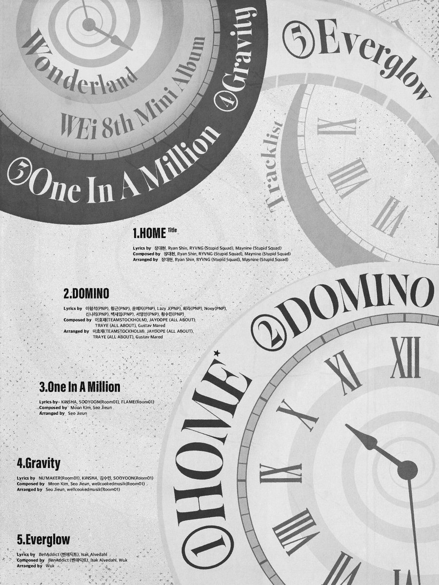 위아이(WEi) 

8th Mini Album 
[Wonderland]

TRACK LIST

2025.10.29 6PM (KST)

#위아이 #WEi
#Wonderland #HOME