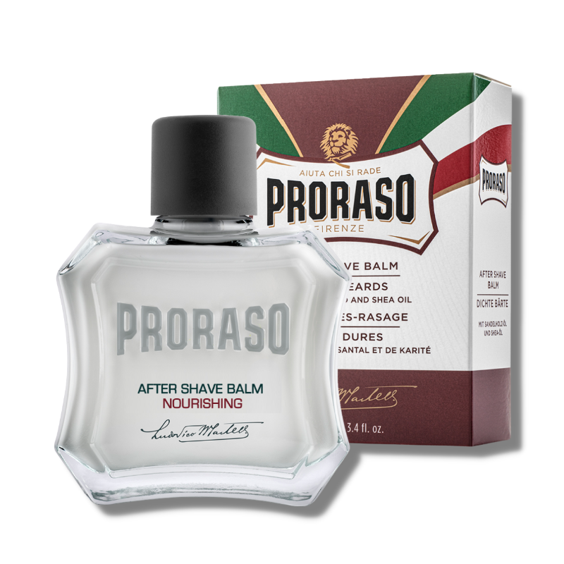 agent_shave's tweet photo. Proraso Nourishing After Shave Balm has been formulated to provide immediate relief and soothe skin after wet shaving. This alcohol-free nourishing after shave balm is enriched with Sandalwood and Shea oil and suited to course beards.