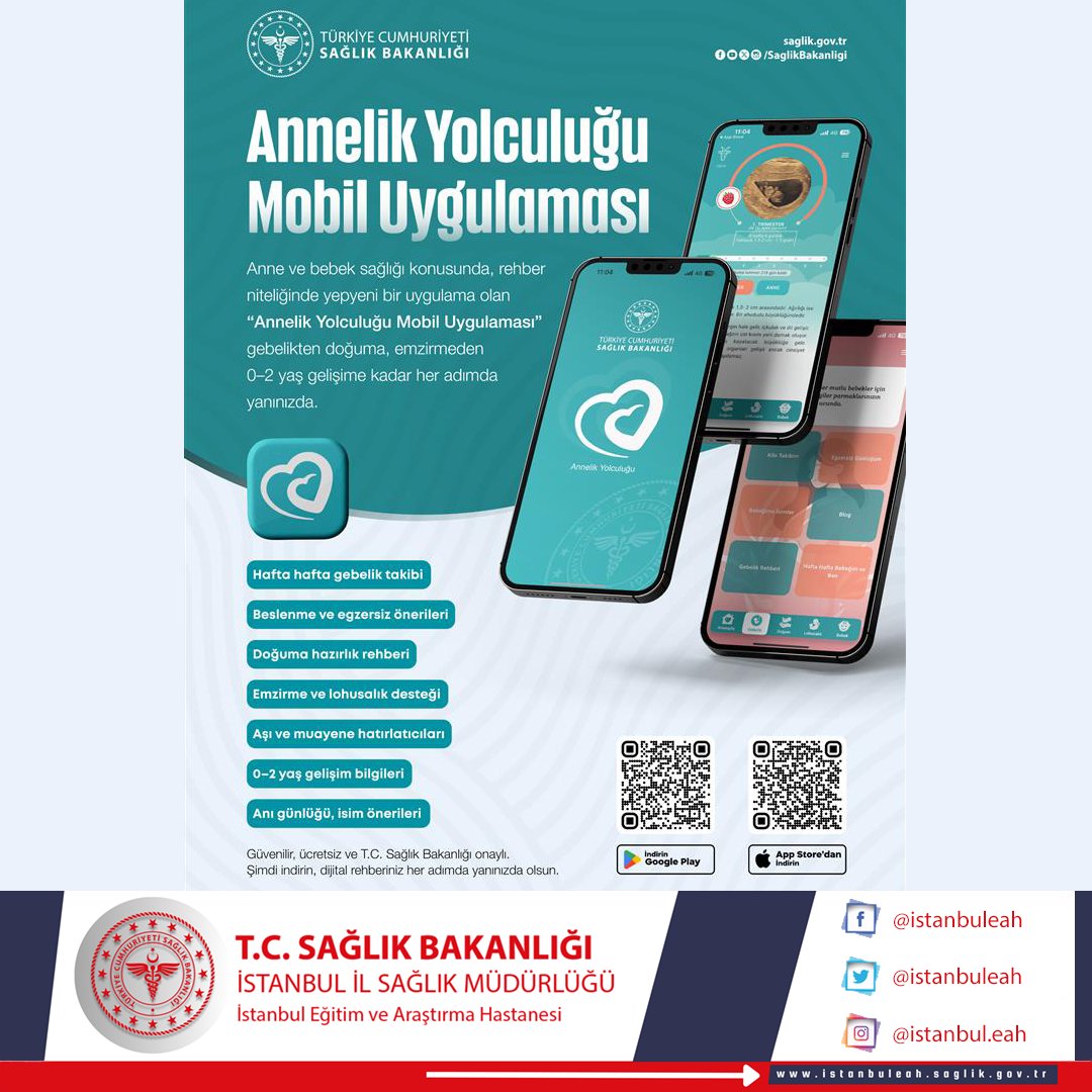 Bakanlığımızca hazırlanan Annelik Yolculuğu mobil uygulaması artık ücretsiz ve erişime açık! Gebelikten doğuma, lohusalık döneminden 0-2 yaş bebek gelişimine kadar tüm süreci kapsayan bu dijital rehberle, anne adayları ve aileler bilinçli ve güvenilir bilgiye kolayca ulaşabilecek
